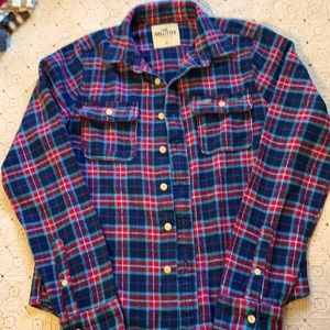 Hollister men’s heavy flannel shirt, plaid, sz. XL like new